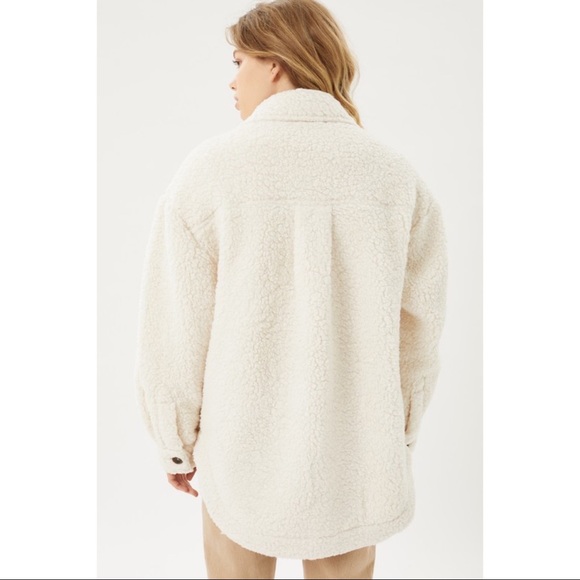 Ivory Teddy Bear Shacket Coat - Picture 2 of 2